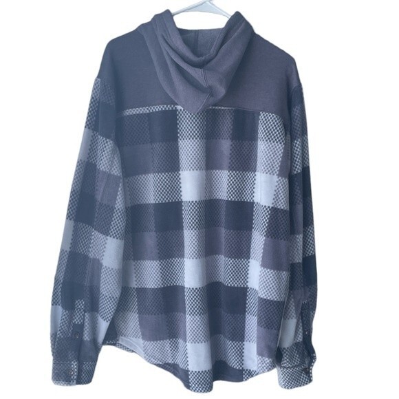 Liv Outdoor Gray Plaid Spectral Shirt Jacket Hood Size L - Picture 2 of 5